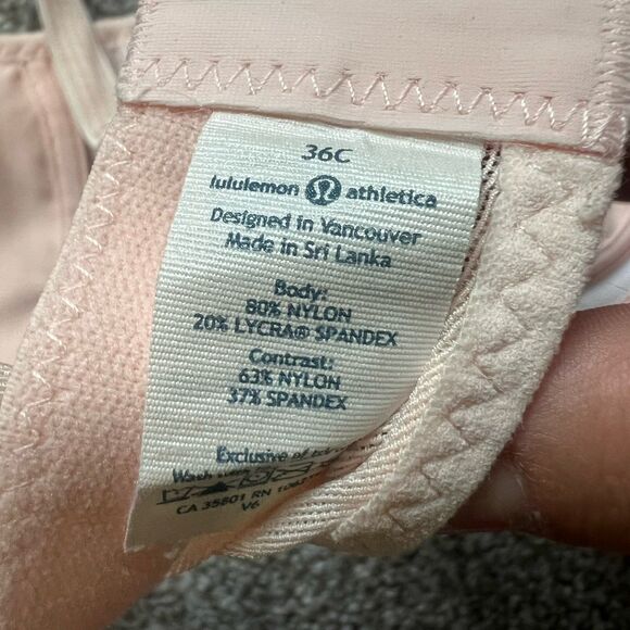 Lululemon Pink Lace Underwire Bra 36C Spandex/Nylon - Picture 4 of 4